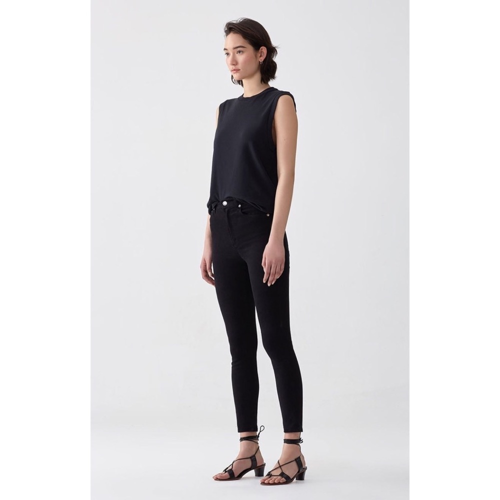 Agolde Roxanne Super High Rise Skinny in Jet